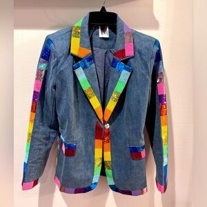 NWT Denim Rainbow Blazer